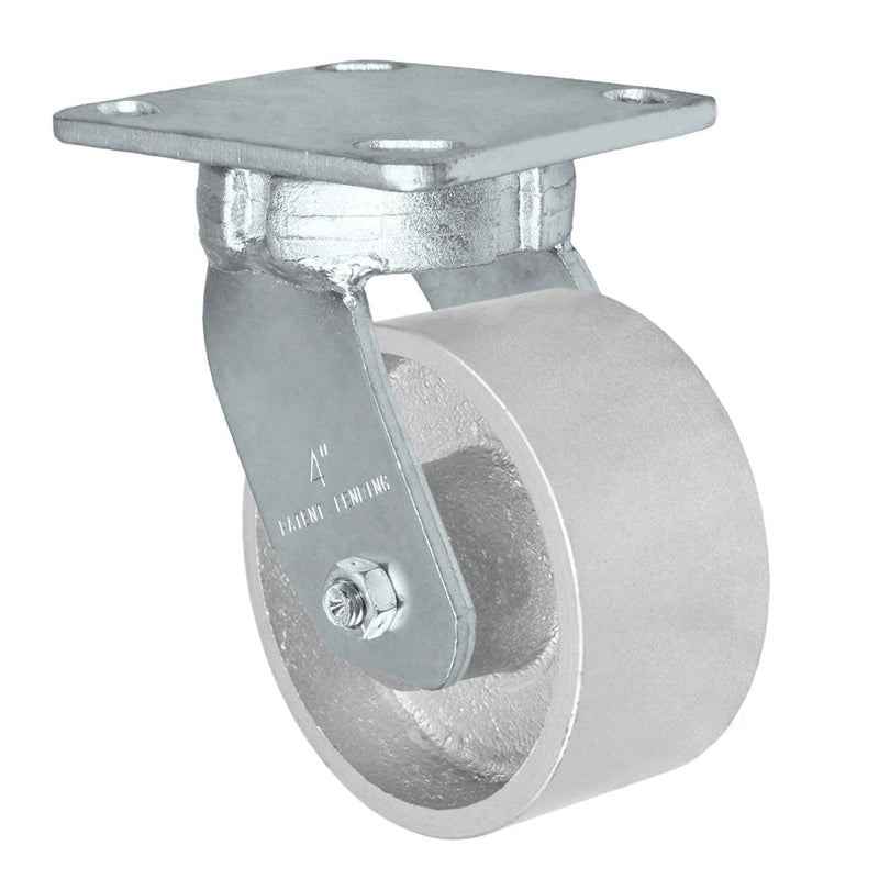 4" x 2" Kingpinless Swivel Caster - Semi Steel Gray Iron Wheel -  700 lbs Capacity CasterHQ