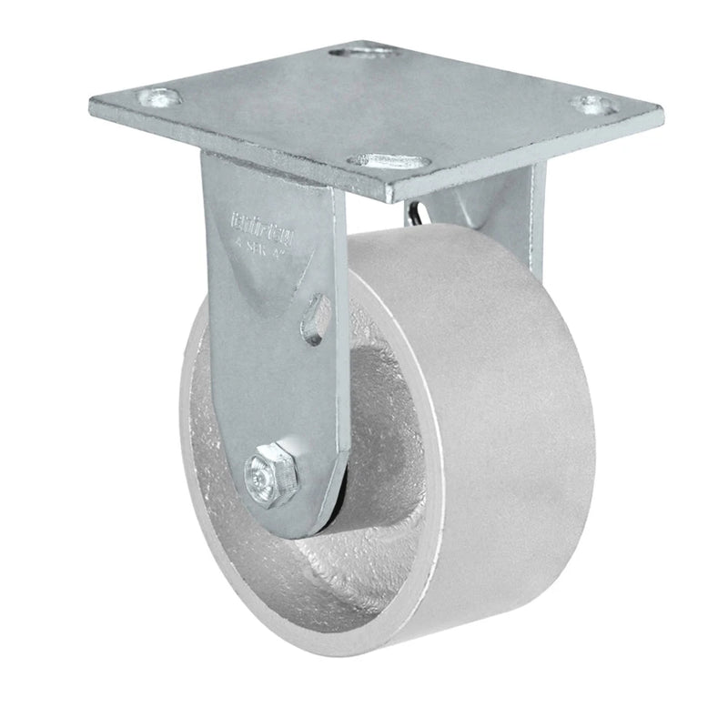 5" x 2" Kingpinless Rigid Caster - Semi Steel Gray Iron Wheel -  1,000 lbs Capacity CasterHQ