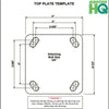 6" x 2" Kingpinless Rigid Plate Caster - Phenolic Wheel - 1,200 lbs Capacity Per Caster - 4" x 4-1/2" Top Plate CasterHQ