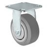 4" x 2" Stainless Rigid Caster - Thermo Plastic Rubber Wheel - 300 lbs Cap CasterHQ