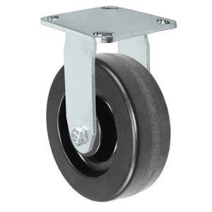 6" x 2" Stainless Steel Rigid Caster with Phenolic Wheel | 1,200 lbs Capacity | 4" x 4-1/2" Plate Size CasterHQ
