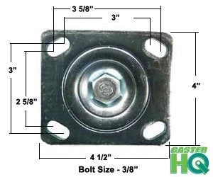 6" x 2" Stainless Steel Caster with Phenolic Wheel | 1,200 lbs Capacity | 4" x 4-1/2" Plate Size CasterHQ