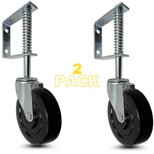 3" Hard Rubber Spring Loaded Gate Caster – 110 lb (2-Pack)