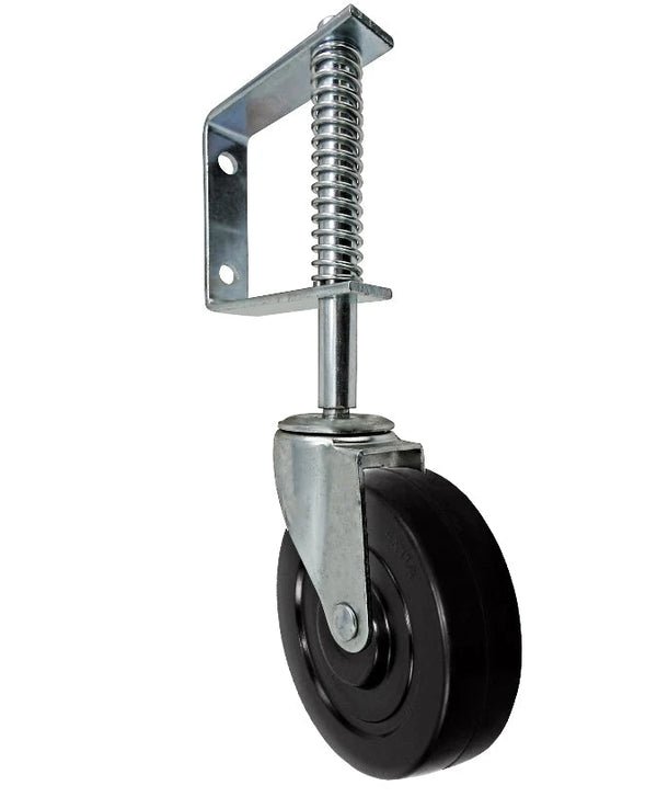 Spring Loaded Gate Caster | 110 lb Capacity | 3" Hard Rubber Wheel CasterHQ