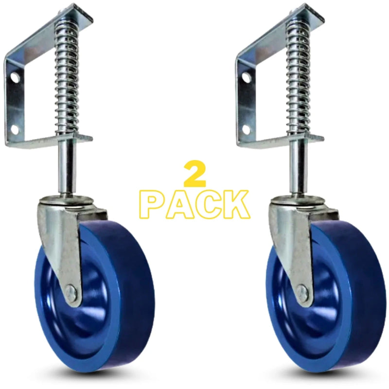 3 in. Spring Loaded Gate Caster | Solid poly Wheels |  140 lb Capacity (2-Pack) CasterHQ