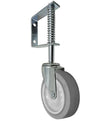 Spring Loaded Gate Caster | 140 lb Capacity | 4" Gray Thermo Rubber Wheel CasterHQ