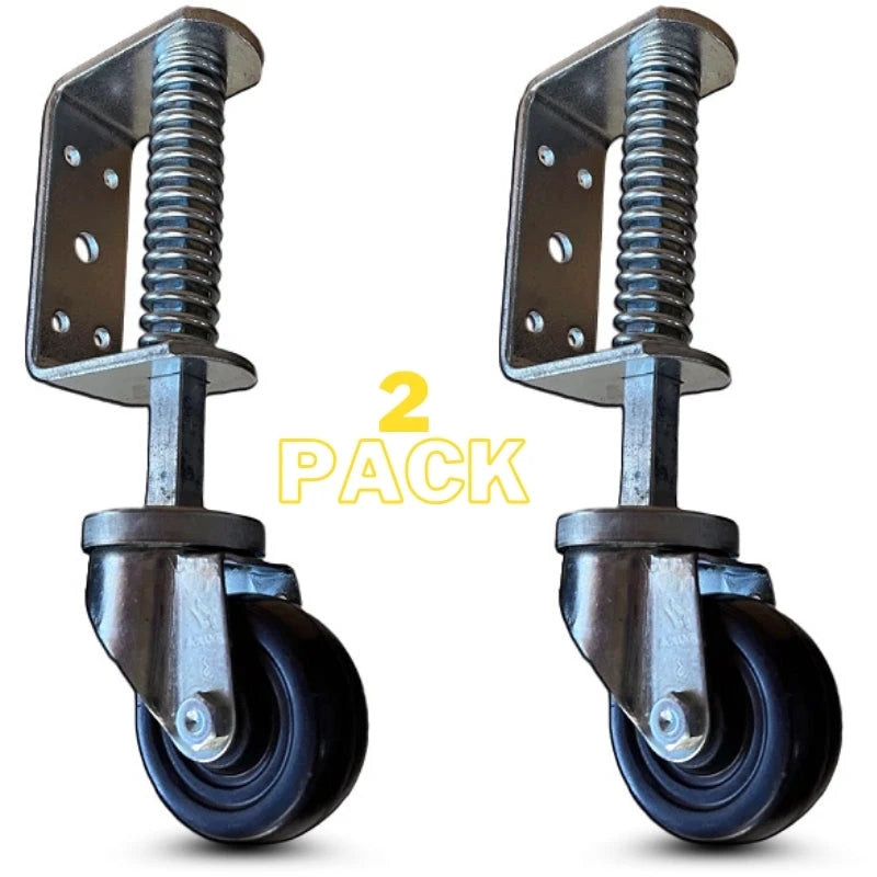 3 in. Hard Rubber Spring Loaded Gate Caster with 300 lb Capacity (2-Pack) CasterHQ
