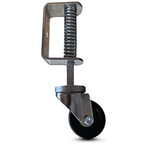 3 in. Hard Rubber Spring Loaded Gate Caster with 300 lb Capacity (2-Pack) CasterHQ