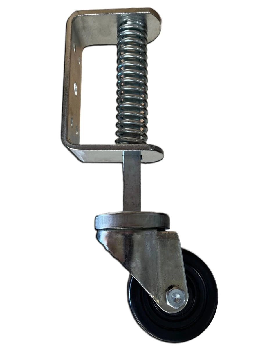Spring Loaded Gate Caster | 300 lb Capacity | 3" Hard Rubber Wheel CasterHQ