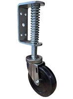 Spring Loaded Gate Caster | 350 lbs Capacity | 5" Hard Rubber Wheel CasterHQ