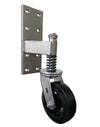 6 Inch Spring Loaded Gate Caster - 550 lbs Capacity | Heavy Duty Rubber on Cast Iron Wheel CasterHQ