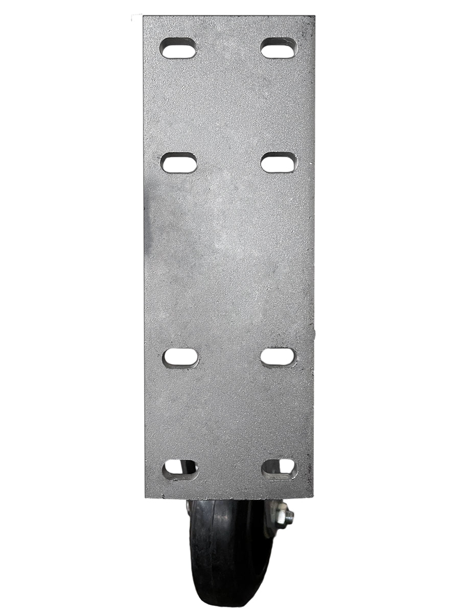 6 Inch Spring Loaded Gate Caster - 550 lbs Capacity | Heavy Duty Rubber on Cast Iron Wheel CasterHQ