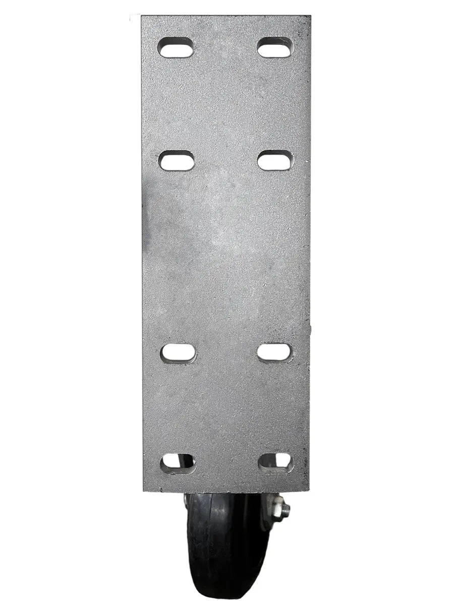 6 Inch Spring Loaded Gate Caster - 550 lbs Capacity | Heavy Duty Rubber on Cast Iron Wheel -  | CasterHQ