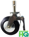 6" x 2" Scaffold Caster with Brake - Mold-On-Rubber Wheel - Metal Thread Guards Included - 410 lbs Capacity Per Caster CasterHQ