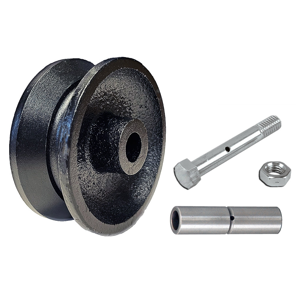 3" X 1-1/4" BARN DOOR V-GROOVE CAST IRON WHEEL KIT | 350 LBS CAPACITY CasterHQ