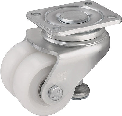 3" x 2 x 1-1/4"" Nylon Wheel - Blickle Leveling Caster with Integrated Truck Lock - 1,320 lbs Capacity (1 Piece) Blickle