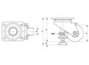 3" x 2 x 1-1/4"" Nylon Wheel - Blickle Leveling Caster with Integrated Truck Lock - 1,320 lbs Capacity (1 Piece) Blickle
