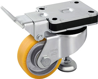 4 Inch x 1-9/16 Inch Blickle Leveling Caster - 505 lbs Capacity | Fixed Position Lever Nylon Wheel Blickle
