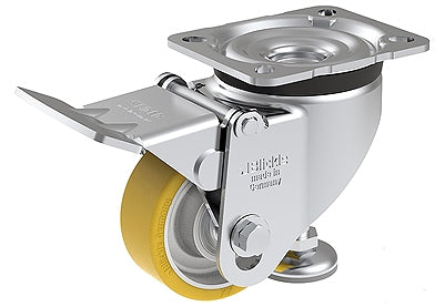 3-1/8" x 1-1/8" Wheel - Blickle Leveling Caster with Fixed Foot and Height Adjustable Wheel - 330 lbs Capacity Blickle