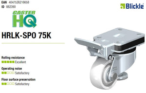 3" x 1-1/4" Wheel - Blickle Leveling Caster with Integrated Truck Lock - Heavy Duty Nylon Wheel - 660 lbs Capacity Blickle