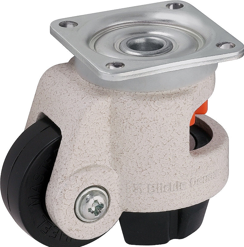 2-31/64" x 1-1/8" Nylon Wheel - Blickle Leveling Caster with Integrated Truck Lock - 1,100 lbs Capacity (1 Piece) Blickle