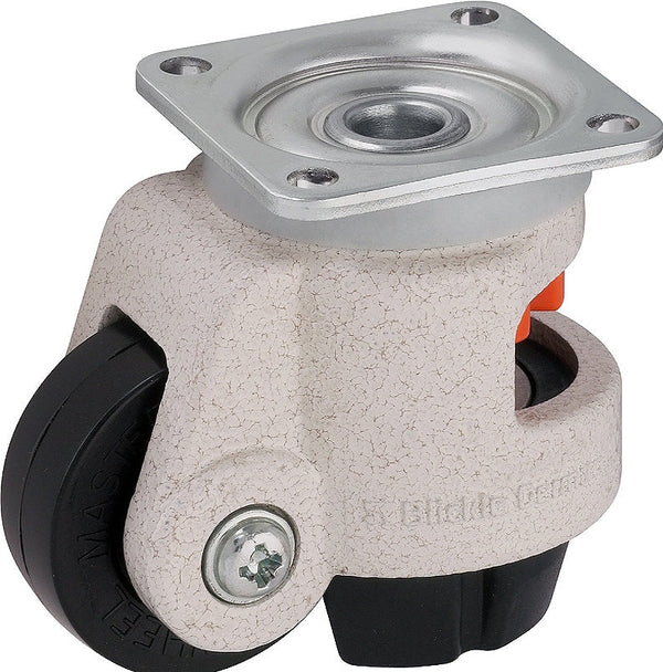 2-53/64" x 1-1/4" Nylon Wheel - Blickle Leveling Caster with Integrated Truck Lock - 1,650 lbs Capacity (1 Piece) Blickle