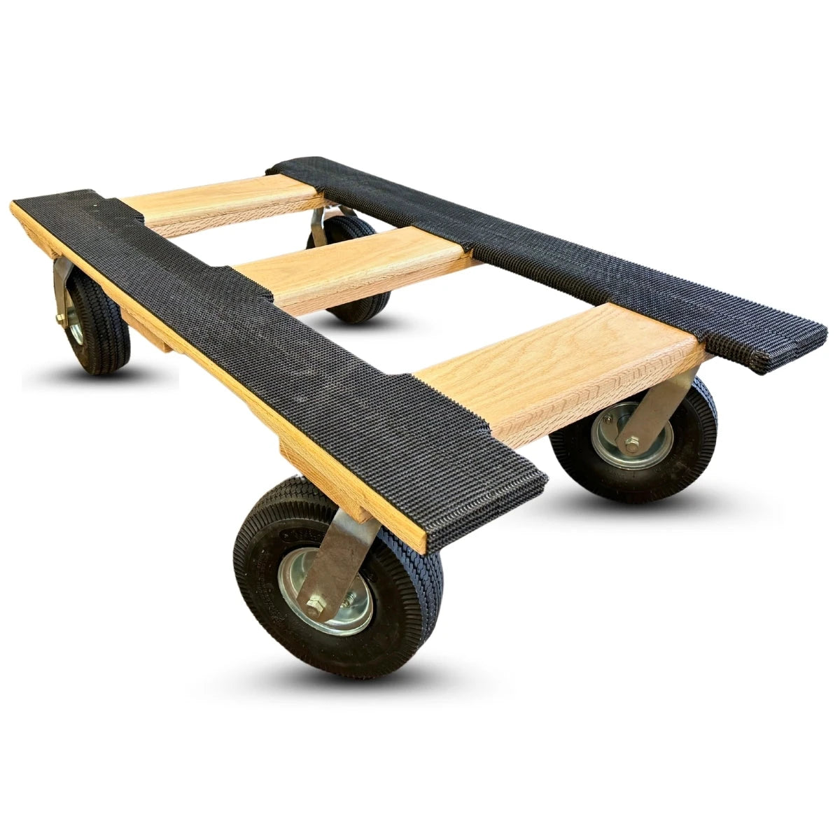 Premium Solid Oak HVAC Dolly - 1400 lbs Capacity | 50 Inch x 28 Inch | Pneumatic Casters | Off Road | USA-Made CasterHQ