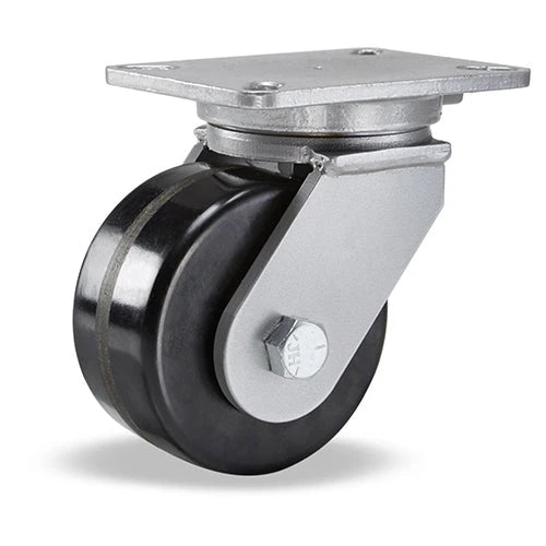 Hamilton Champion Swivel Caster with 6" x 3" Plastex Phenolic Wheel with 1" Straight Roller Bearing Hamilton
