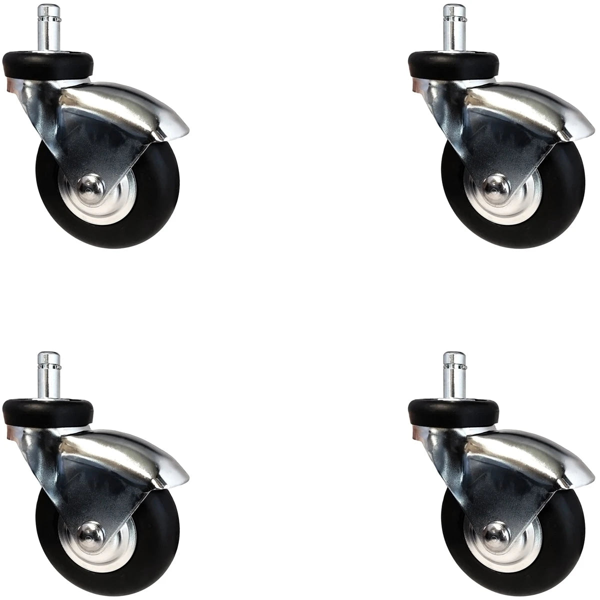 IV Stand Caster Set of 4 (Four), Neoprene Rubber Wheels, 135 lbs Per Caster CasterHQ