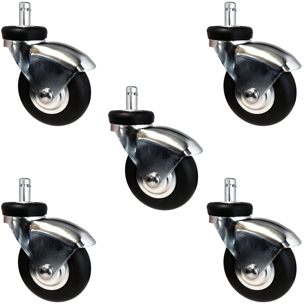 IV Stand Caster Set of 5 (Five), Neoprene Rubber Wheels, 135 lbs Per Caster CasterHQ