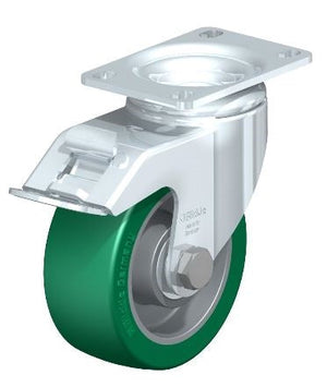 4" x 1-9/16" Polyurethane Swivel Caster with Brake – 550 lb