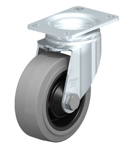 Blickle 4″x 1-1/2″ Swivel Caster L-POEV 100K-12-SG-FK - High Load Capacity, Ball Bearing, Industrial Mobility Blickle