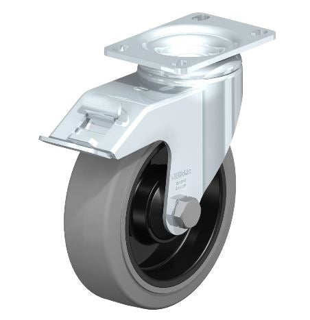 5-inch Swivel Caster with Brake - L-POEV 125K-12-FI-SG-FK | Ball Bearing, 400 lbs Load Capacity - Durable & Reliable Mobility Solutions Blickle