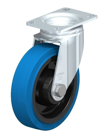 L-POEV 126K-12-SB-FK 5-Inch Swivel Caster with 400 lbs Load Capacity & Precision Ball Bearings - Durable & Flexible Mobility Solution for Furniture & Industrial Equipment Blickle
