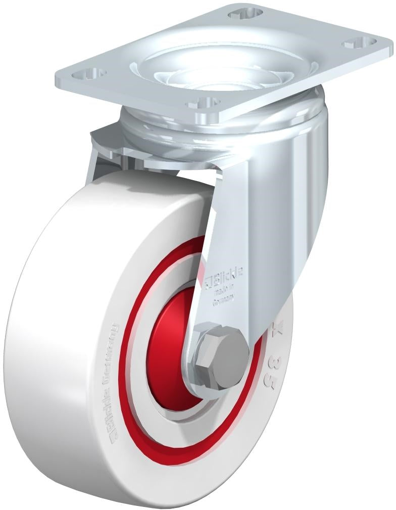 L-POW 100K-12-FK 4 x 1-3/8 Swivel Caster - High Load Capacity of 400 lbs - Superior Mobility for Industrial Applications Blickle