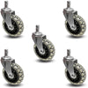 3 Inch Rollerblade Wheel Chair Caster Set - 5 Pack | 750 lbs Total Capacity | Smooth Rolling CasterHQ