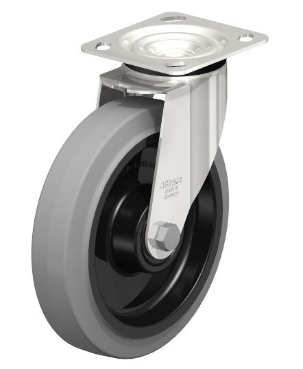 LEX-POEV 200XKA-14-SG 8 x 2 Swivel Caster - 660 lbs Load Capacity, Plain Bore Bearing for Industrial Mobility Blickle