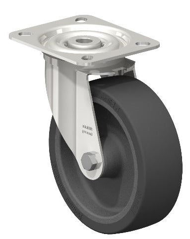 LIX-POSI 125G-OF-XAT Blickle 5" Stainless Steel Swivel Caster - 2000 Lbs Load Capacity, Low Noise Thermoplastic Wheels Blickle