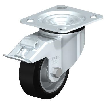 Swivel Caster with Brake - LK-ALEV 100K-14-FI, 4 Inch Wheel, 440 lbs Load Capacity, Ball Bearing Design Blickle