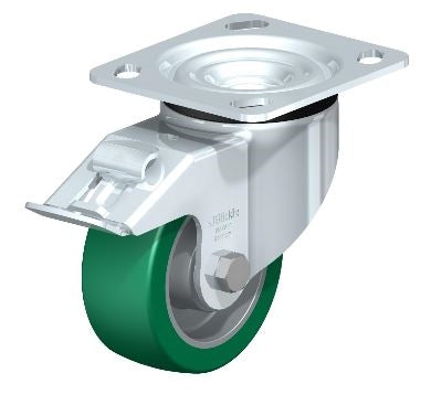 Heavy-Duty Swivel Caster with Brakes - 4 Inch Wheel, 705 lbs Load Capacity, Ball Bearings | LK-ALST 100K-14-FI Blickle