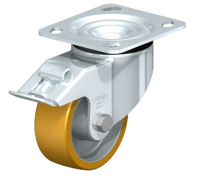 Blickle 4" x 1-9/16" Swivel Caster with Brake - 880 lb Load Capacity, Ball Bearing Blickle