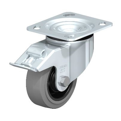 Blickle 4" x 1-1/2" Heavy Duty Swivel Caster with Brake, 1760 lb Load Capacity, Ball Bearing Blickle