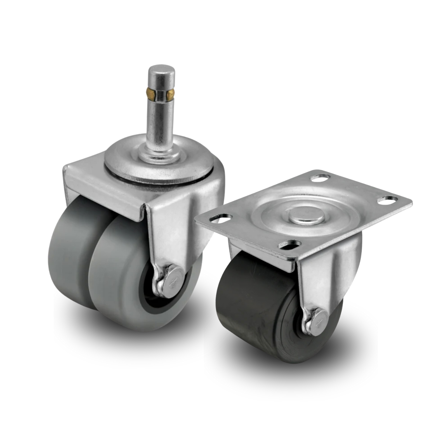 Low profile casters for reduced equipment height