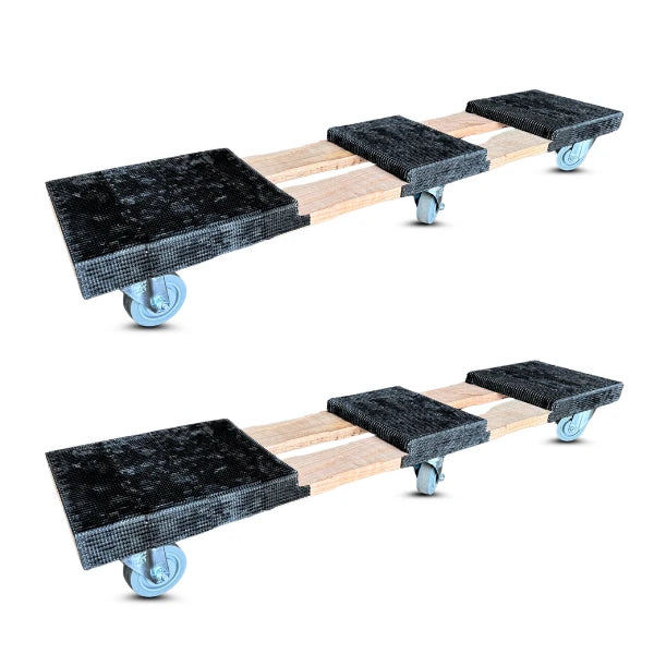 Heavy-Duty 6-Wheel Appliance Moving Dolly 2-Pack - 54" x 10.5" USA-Built Range and Furniture Transport Platform with Non-Marking Casters and Rubber Grip Surface CasterHQ