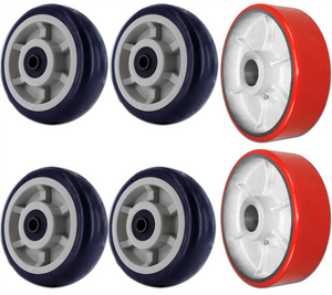 6" & 8" Polyurethane Home Depot Lumber Cart Caster Set