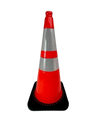 M-CN18IN-M28 28" Traffic Cone - High Visibility, Durable PVC, Reflective Collar for Road Safety & Construction CasterHQ