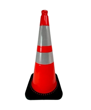M-CN18IN-M28 28" Traffic Cone - High Visibility, Durable PVC, Reflective Collar for Road Safety & Construction CasterHQ