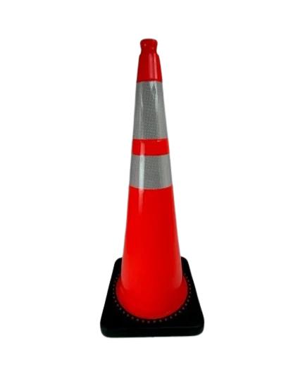 M-CN36IN- M64 36" Traffic Cone - High Visibility, Durable PVC, Reflective Collar for Road Safety & Construction CasterHQ