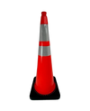 M-CN36IN- M64 36" Traffic Cone - High Visibility, Durable PVC, Reflective Collar for Road Safety & Construction CasterHQ