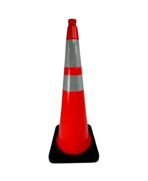M-CN36IN- M64 36" Traffic Cone - High Visibility, Durable PVC, Reflective Collar for Road Safety & Construction CasterHQ